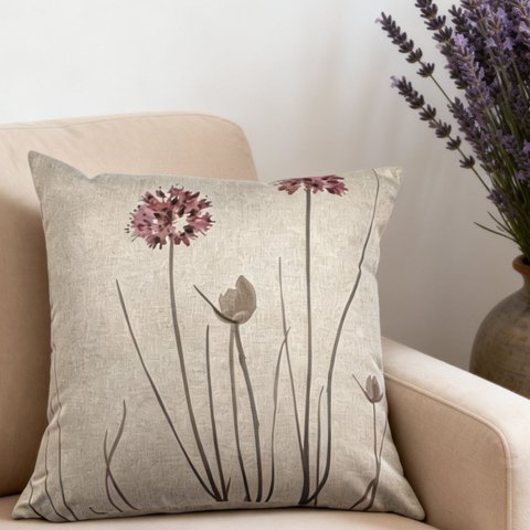 Capa de Almofada Linho Estampada Rose Floral 45x45cm - Floral