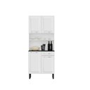Ver imagem 1 de Kit de Cozinha Compacta em Aço 4 Portas 1 Gaveta 80cm Branca Pratika - Itatiaia - Kit-80 4pt 1gv pra