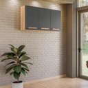 Ver imagem 2 de Armario Aereo de Cozinha Intenza 120 Cm com 3 Portas Freijo/chumbo
