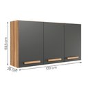 Ver imagem 4 de Armario Aereo de Cozinha Intenza 120 Cm com 3 Portas Freijo/chumbo