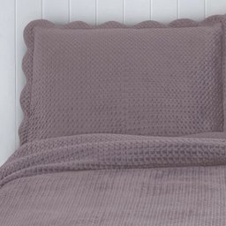 Colcha Velvet Veludo - Casal - com Porta Travesseiros - Rose - Camesa - 2