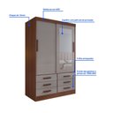 Ver imagem 6 de Guarda-Roupa 2 Portas de Correr com Espelho e 6 Gavetas Meridian Gold Castanho
