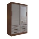 Ver imagem 2 de Guarda-Roupa 2 Portas de Correr com Espelho e 6 Gavetas Meridian Gold Castanho