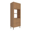 Ver imagem 7 de Armário Torre Quente para Cozinha 80cm Nicho Forno Micro Freijó Cz3142
