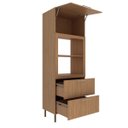 Ver imagem 3 de Armário Torre Quente para Cozinha 80cm Nicho Forno Micro Freijó Cz3142