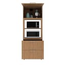 Ver imagem 6 de Armário Torre Quente para Cozinha 80cm Nicho Forno Micro Freijó Cz3142