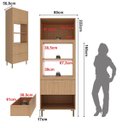 Ver imagem 4 de Armário Torre Quente para Cozinha 80cm Nicho Forno Micro Freijó Cz3142