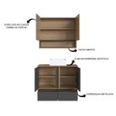 Ver imagem 5 de Conjunto Gabinete de Banheiro Suspenso 80cm com Cuba e Espelheira Lara Mel e Preto