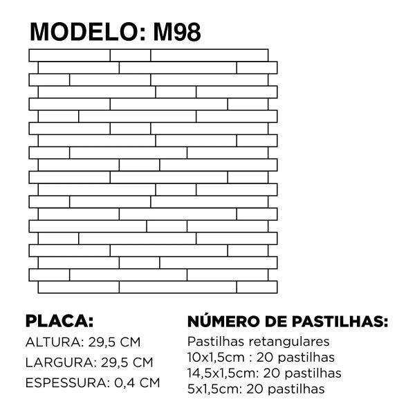 PASTILHA ADESIVA METÁLICA M98 BRONZE ESCOVADO 29,5X29,5CM - 4