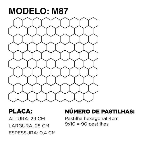 PASTILHA ADESIVA METÁLICA M87 PRATA ESCOVADO 29X28CM - 4