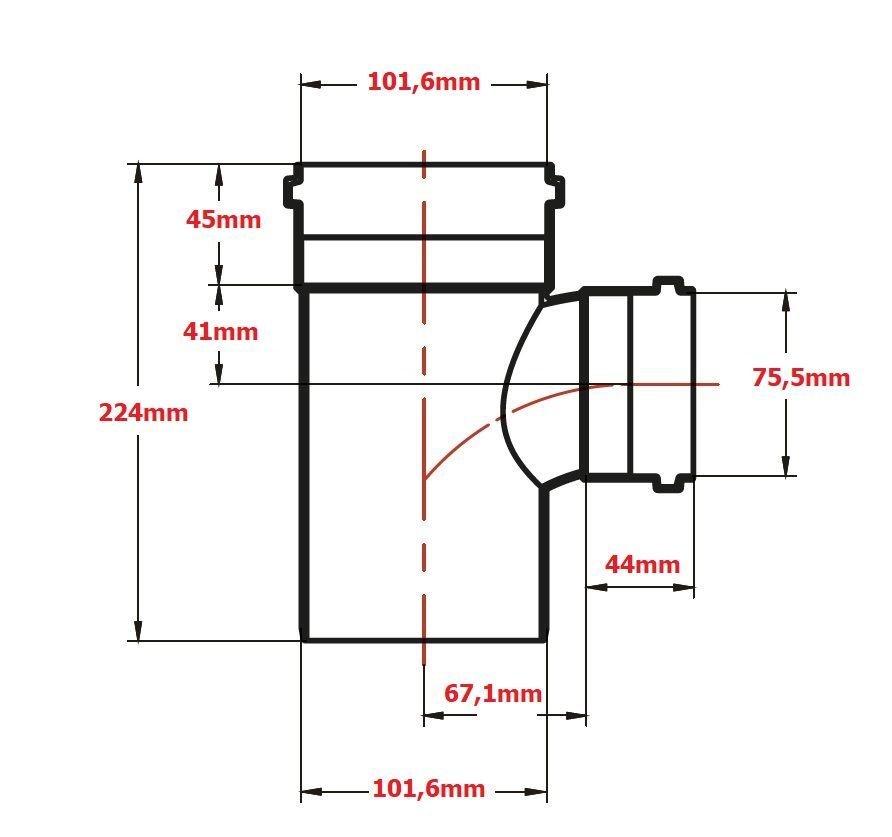 Te Esgoto Redução 100x75mm Krona - 2