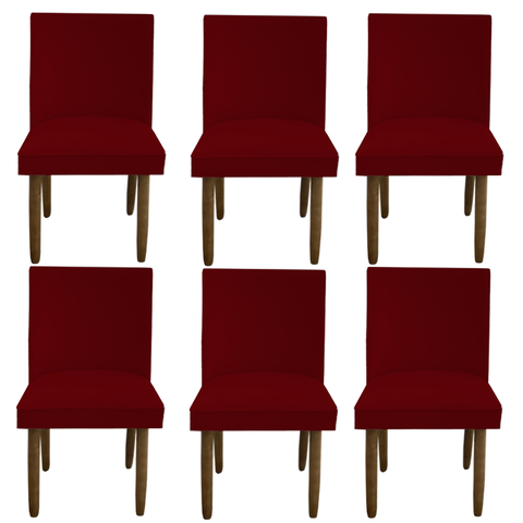Kit 06 Cadeiras Para Sala De Jantar Tóquio Pés palito Suede Vermelho - D'Classe Decor