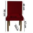 Ver imagem 5 de Kit 06 Cadeiras Para Sala De Jantar Tóquio Pés palito Suede Vermelho - D'Classe Decor