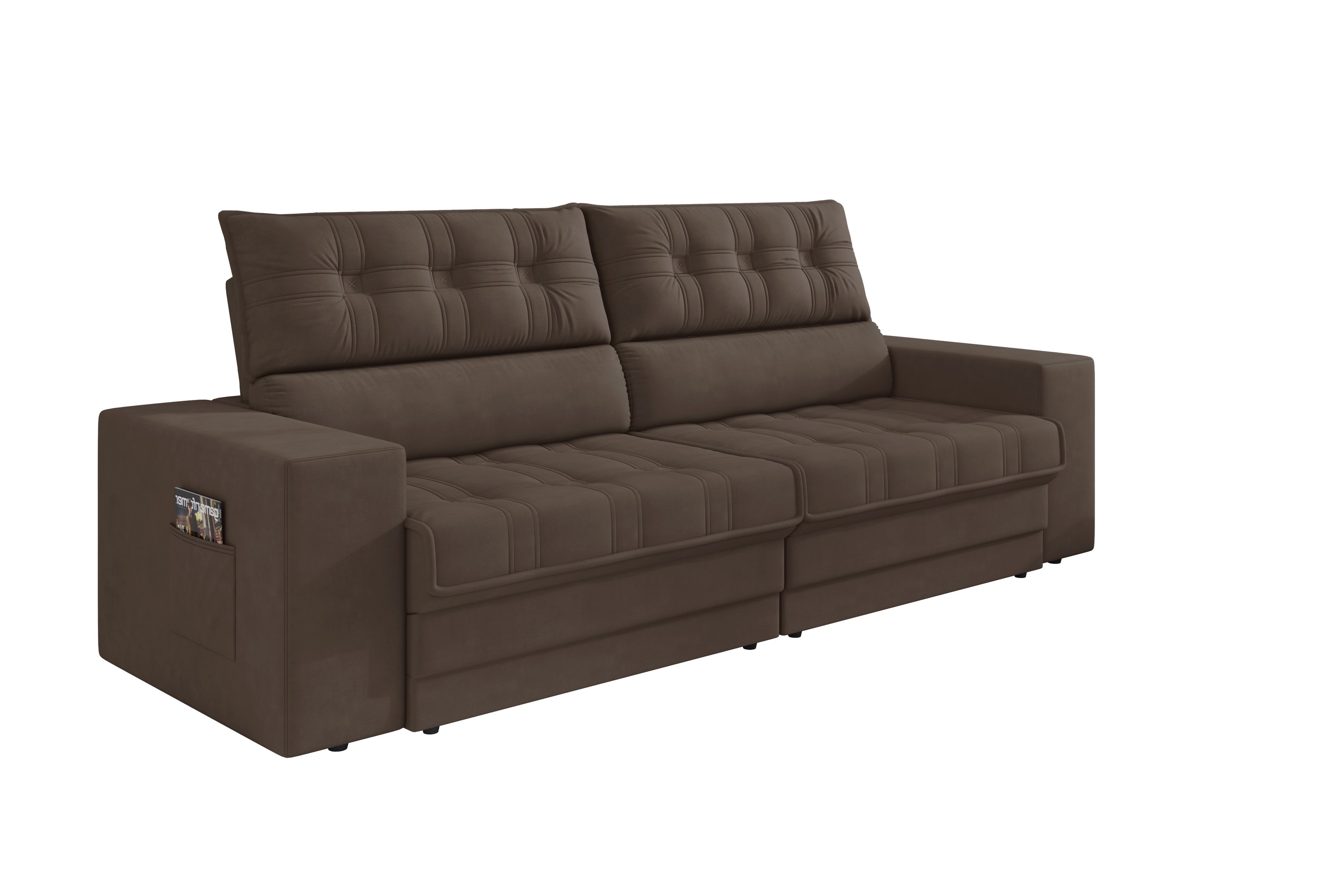 Sofá Oscar Plus 2,00m Retrátil/reclinável Suede Marrom - Xflex - 4