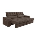 Ver imagem 3 de Sofá Oscar Plus 2,06m Retrátil/reclinável Suede Marrom - Xflex