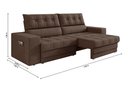 Ver imagem 6 de Sofá Oscar Plus 2,06m Retrátil e Reclinável Suede Marrom - Xflex