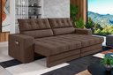 Ver imagem 1 de Sofá Oscar Plus 2,06m Retrátil e Reclinável Suede Marrom - Xflex