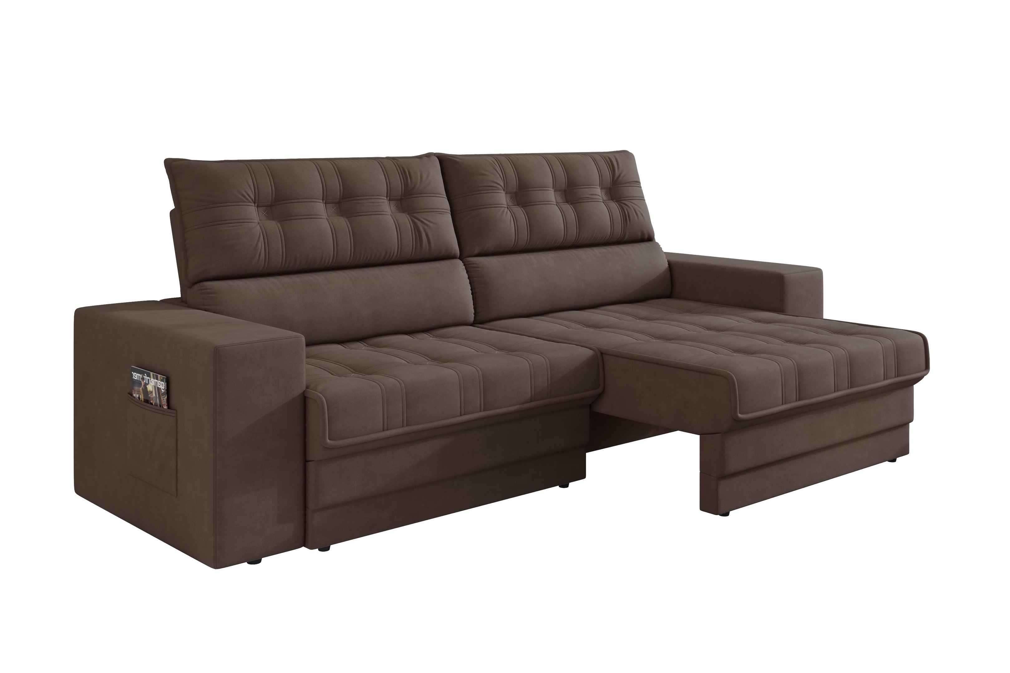 Sofá Oscar Plus 2,00m Retrátil/reclinável Suede Marrom - Xflex - 6