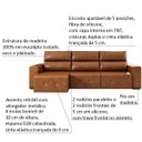 Ver imagem 2 de Sofá Retrátil e Reclinável 6 Lugares Sala de Estar 374cm Russo Couro Caramelo - Gran Belo