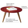 Mesa de Centro Sala de Estar Recepção 60cm Pés Palito Tailân Vermelho - Gran Belo - 2