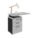 Ver imagem 2 de Gaveteiro de Escritório com Tampo Auxiliar 90cm com Chave 3 Gavetas Multimóveis CR25301