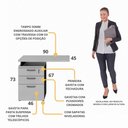 Ver imagem 3 de Gaveteiro de Escritório com Tampo Auxiliar 90cm com Chave 3 Gavetas Multimóveis CR25301