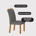 Ver imagem 2 de Conjunto Sala de Jantar Lara 1,80m com 6 Cadeiras Clara Plus Cinamomo/Off White/Joli Chumbo