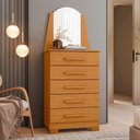 Ver imagem 7 de Guarda Roupa Casal Vinci 06 Portas e Cômoda New Veneza Cinamomo - Móveis Albatroz