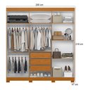 Ver imagem 2 de Guarda Roupa Casal Vinci 06 Portas e Cômoda New Veneza Cinamomo - Móveis Albatroz