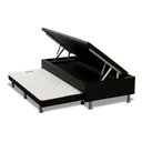 Ver imagem 3 de Cama Box Baú C/auxiliar Solteiro: Colchão Espuma Paropas D33 Euro Pillow + Base Black(88x188)