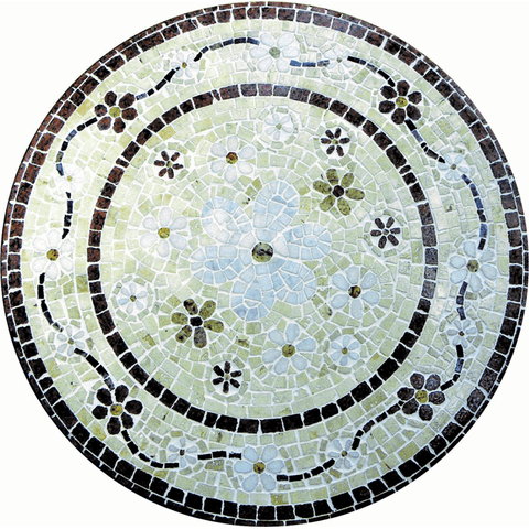 Mandala Mosaico Floral Doppio Festoni 130cm