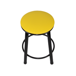 Kit 2 Banquetas Baixa Banco Cozinha Americana Balcão Bar Aço:amarelo/preto - 4