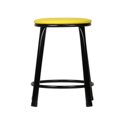 Kit 2 Banquetas Baixa Banco Cozinha Americana Balcão Bar Aço:amarelo/preto - 3