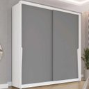 Ver imagem 1 de Guarda Roupa 2 Portas de Correr e 2 Gavetas Porto Branco/cinza - Politorno