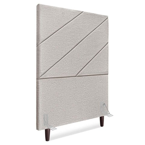 Cabeceira Solteiro 100 Cm com Frame Cristal Linho Cinza Artte Cinza
