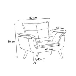 Poltrona Decorativa para Sala de Estar Opala - Bege - 3