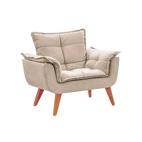 Poltrona Decorativa para Sala de Estar Opala - Bege