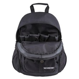 Mochila para Ferramentas 14'' Poliéster Preta-vermelha Worker - 4