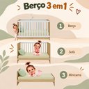 Ver imagem 7 de Quarto de Bebê Completo com Berço Americano 3 em 1 e Colchão Incluso Flor Multimóveis MP4945