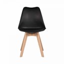 Ver imagem 2 de Kit c/2 cadeiras Leda – Charles Eames, Saarinen Wood com almofada Preta
