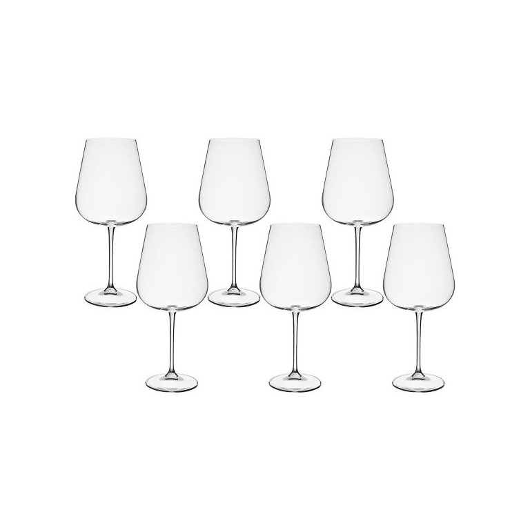 Jogo com 6 Taças de Cristal Para Bordeaux 670 ml Ardea Bohemia