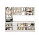 Ver imagem 3 de Kit de Cozinha Completa 5 Peças Bella (2aéreos+2balcões+1paneleiro) C5p120 Nogal/cinza - Carraro