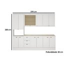 Ver imagem 2 de Kit de Cozinha Completa 5 Peças Bella (2aéreos+2balcões+1paneleiro) C5p120 Nogal/cinza - Carraro