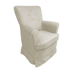 Poltrona de Amametação + Puff com Balanço Dayane Suede:bege Claro - 2