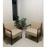 Conjunto de 2 Poltronas Decorativas Fontana Linho Bege - 3