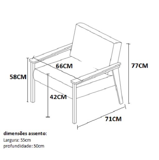 Conjunto de 2 Poltronas Decorativas Fontana Linho Nude/Bege Gdecor - 2