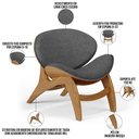 Ver imagem 7 de Kit 2 Poltronas Decorativa Orgânica Sala Living Kadosh L02 Linho Cinza Escuro