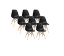 Ver imagem 1 de Kit 8 Cadeiras Eiffel Charles Eames Dkr Base Madeira Preta