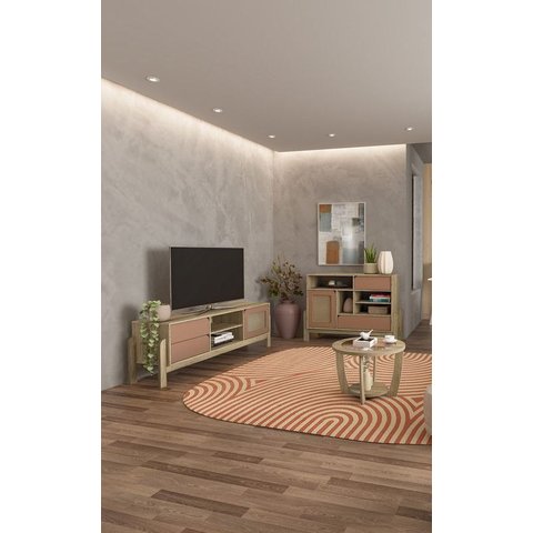 Conjunto Sala de Estar: Buffet + Rack + Mesa de Centro