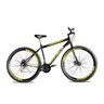 Bicicleta Aro 29 de Aço 21 Velocidades Freio a Disco Garfo Rígido - PRETA E AMARELO - 19 - 2